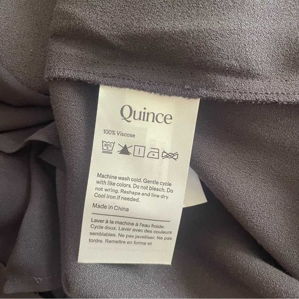 Quince Women Lightweight Crepe Lace Inset Midi Dress Black - Sz Large NWT - Picture 11 of 14